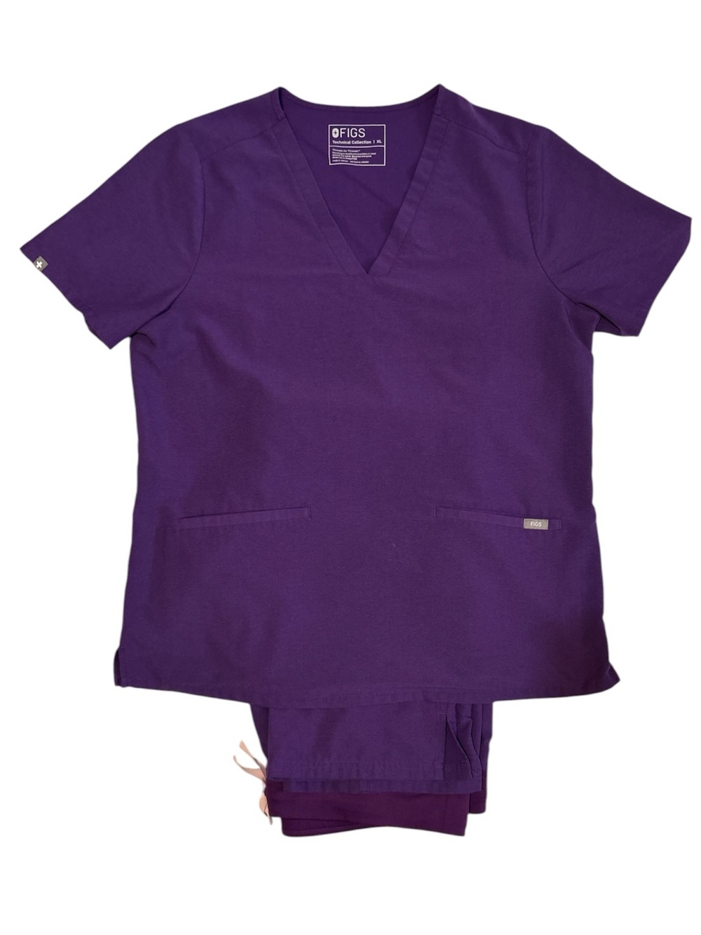 Figs Ultraviolet Scrub Set Sz XL Petite Casma Top Kade Bottoms Purple Healthcare